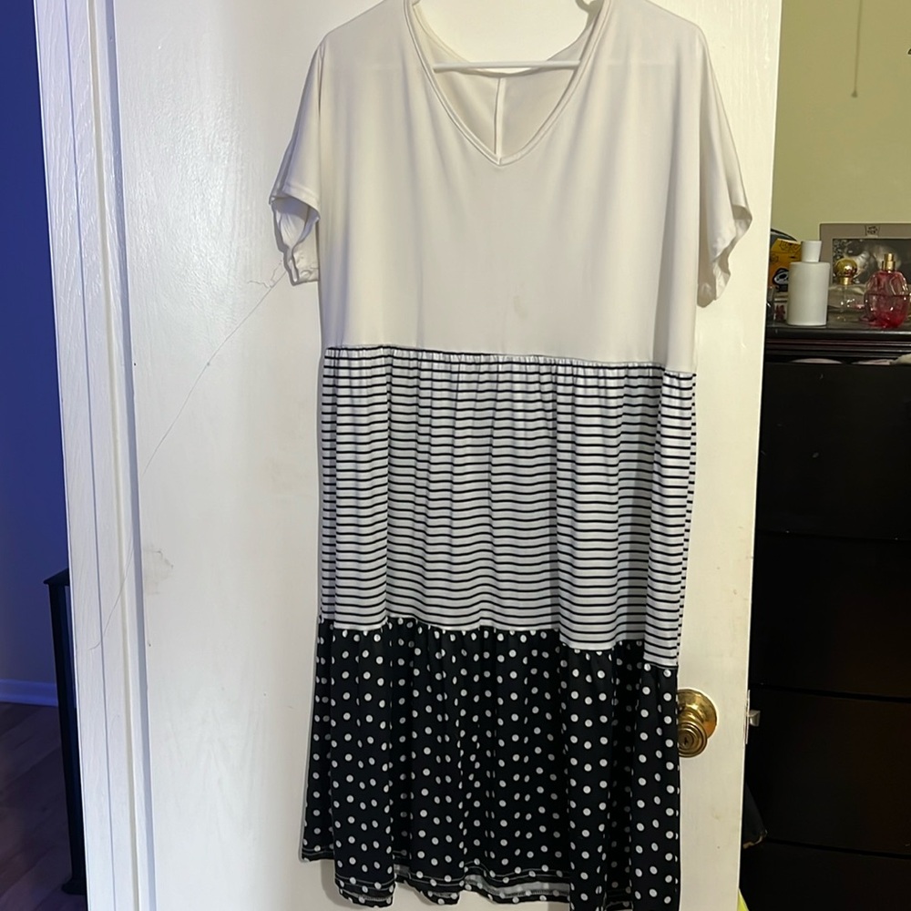 Maxi dress polka dot plus size